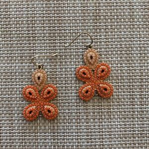Earrings - coral and gold